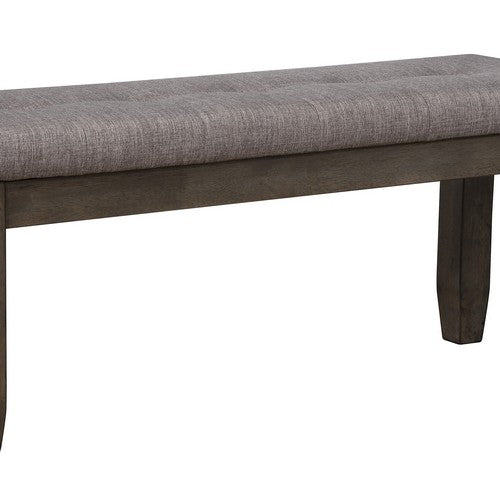 Two Tone Rectangular Bench With Fabric Upholstered Seat, Brown And Gray By Benzara | Benches | Modishstore - 6