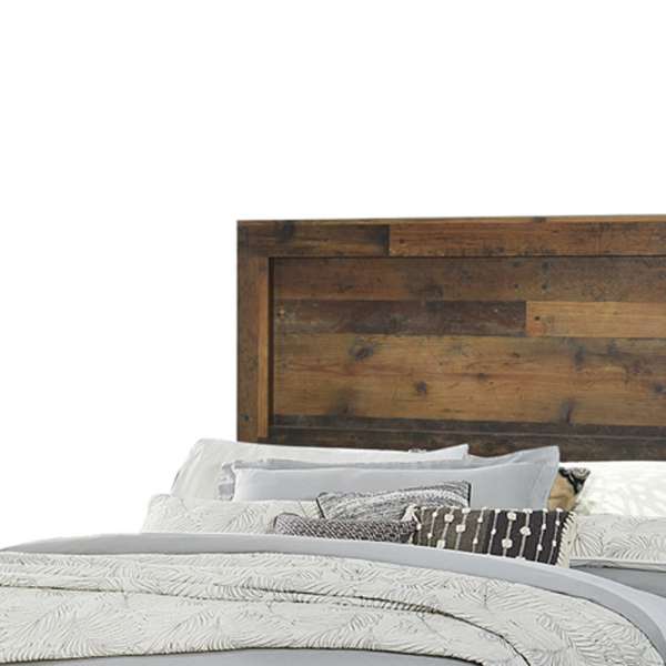 Contemporary Eastern King Bed With Rustic Details, Dark Brown By Benzara | Beds | Modishstore - 5