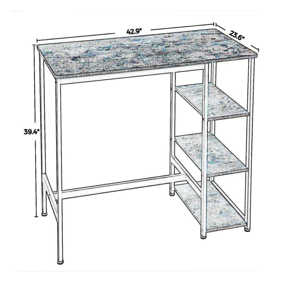 Wood And Metal Frame Bar Counter With 3 Shelves, Rustic Brown And Black By Benzara | Cabinets | Modishstore - 5