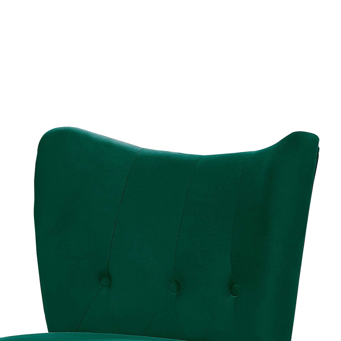 Upholstered Armless Accent Chair With Flared Back And Button Tufting, Green By Benzara | Accent Chairs | Modishstore - 5