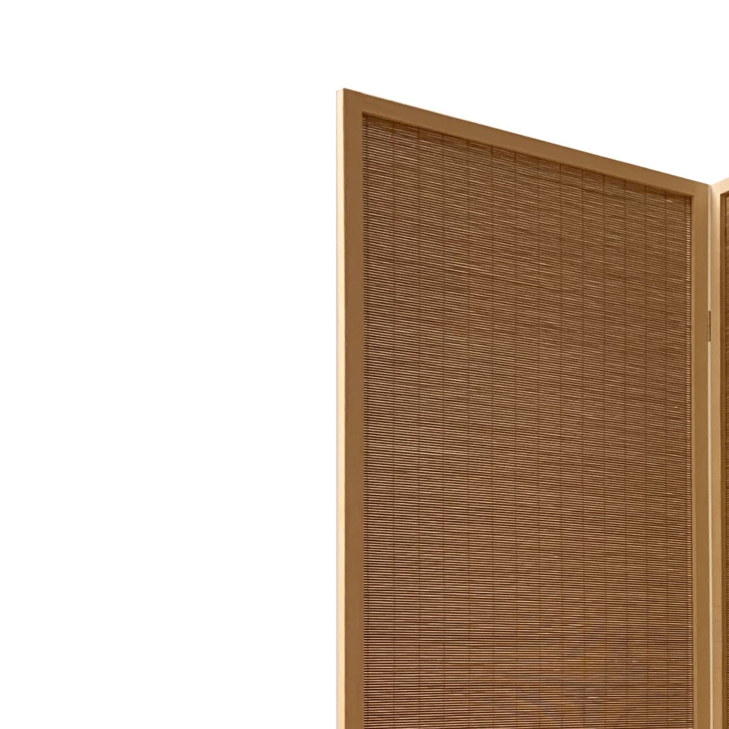 3 Panel Bamboo Shade Roll Room Divider, Natural Brown By Benzara | Room Divider | Modishstore - 5