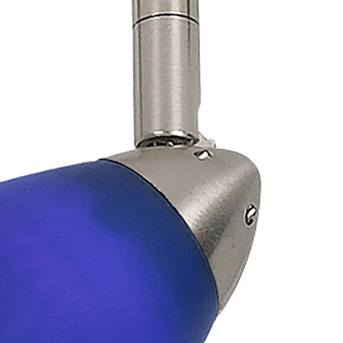 Hand Blown Glass Shade Adjustable Track Light Head With Metal Frame, Blue By Benzara | Track Lights | Modishstore - 5