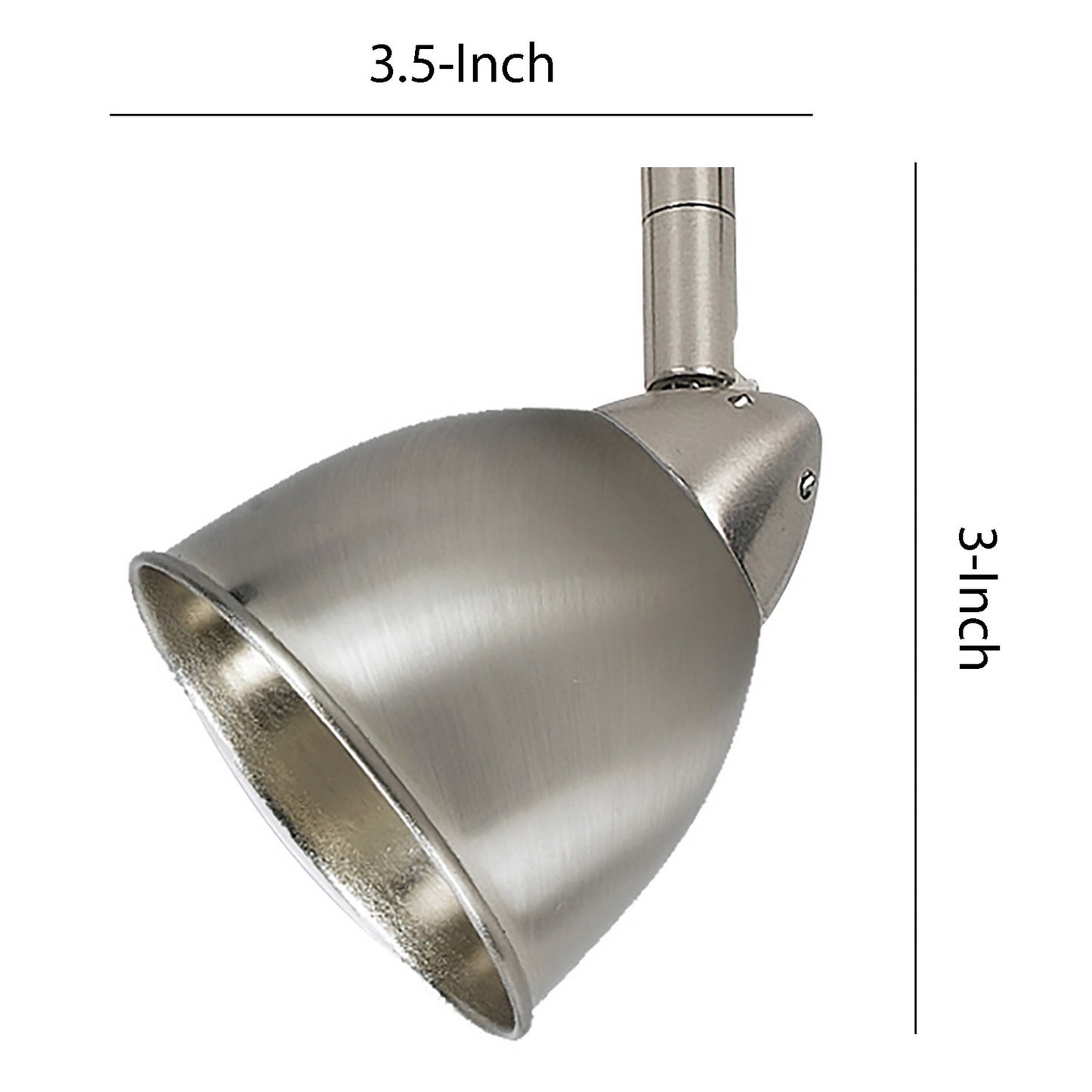 Round Metal Shade Track Light Head And Frame, Silver By Benzara | Track Lights | Modishstore - 5