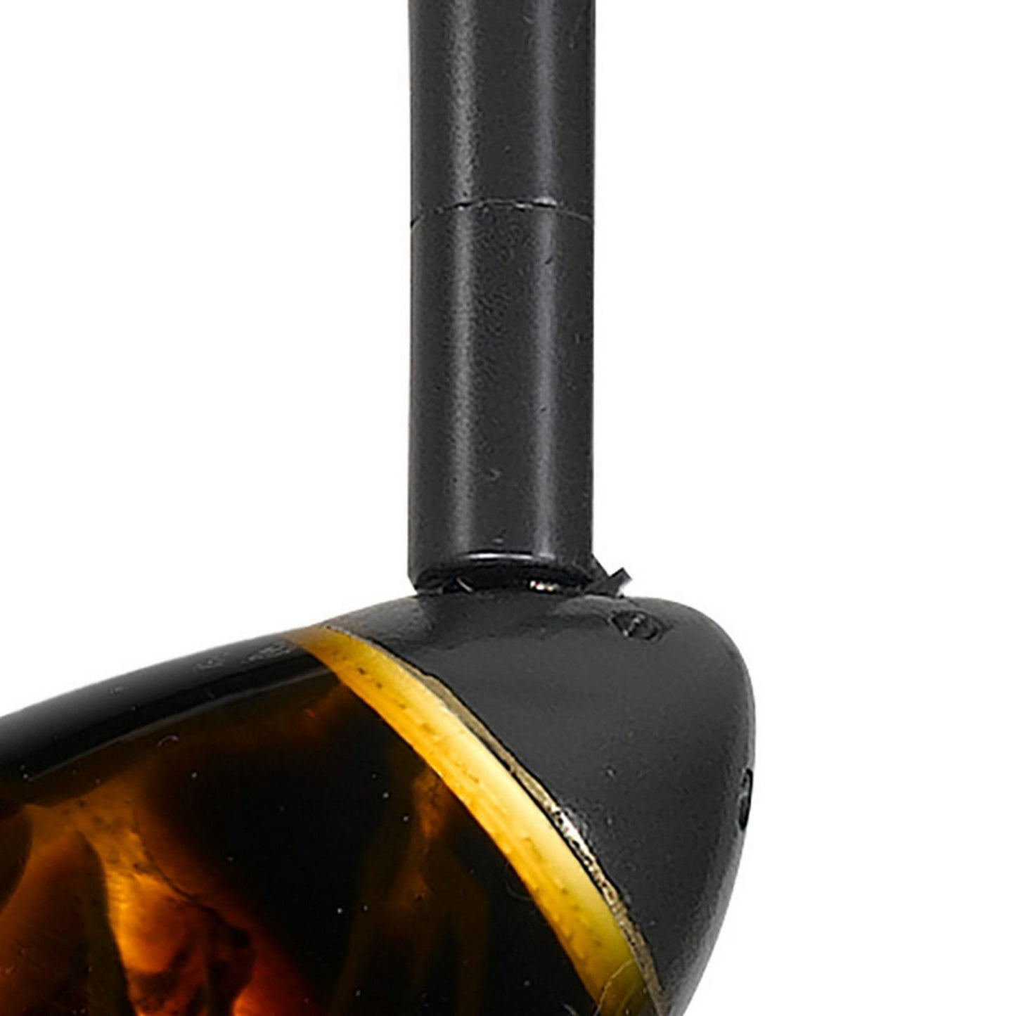 Hand Blown Glass Shade Track Light Head With Metal Frame, Gold And Bronze By Benzara | Track Lights | Modishstore - 5