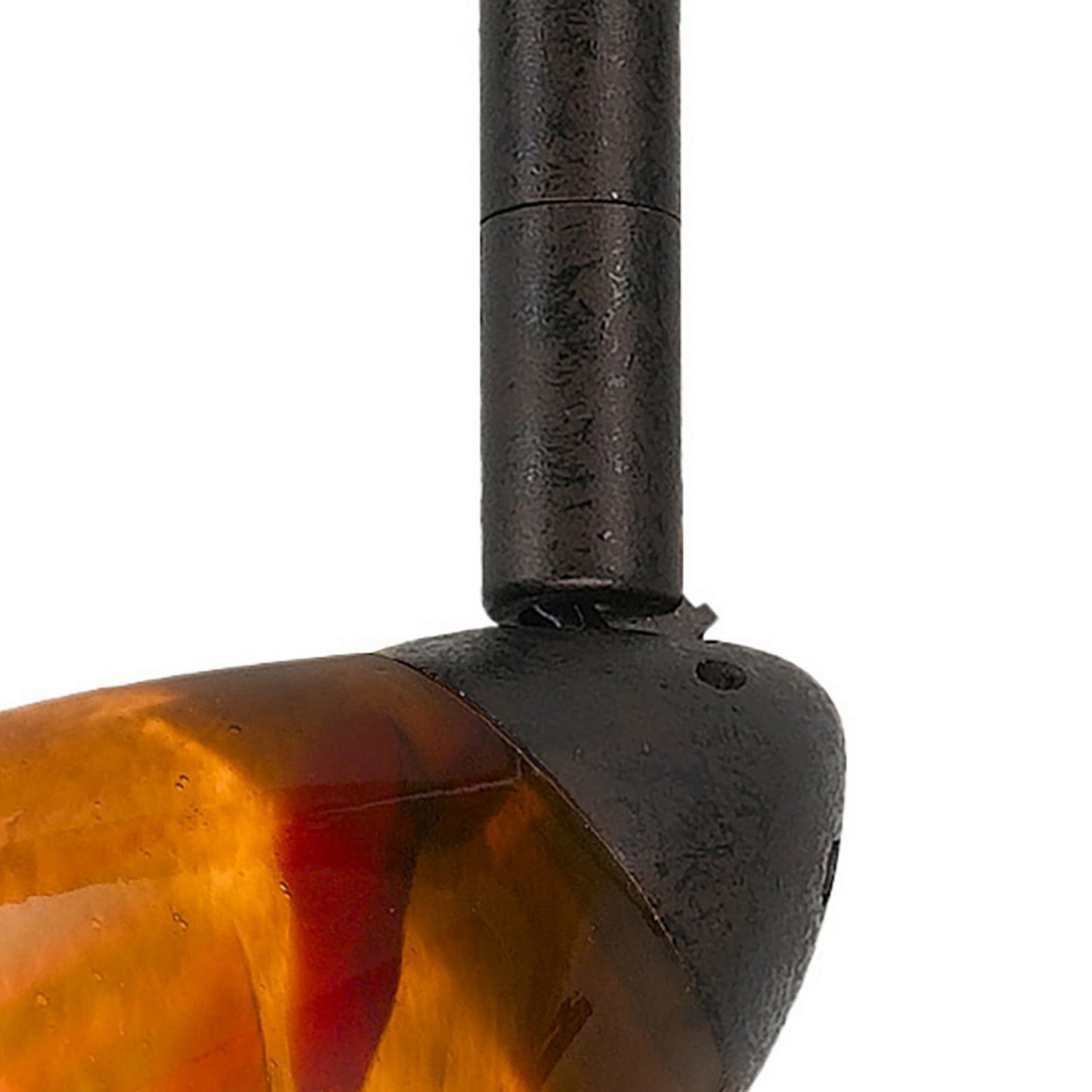 Glass Shade Track Light Head With Metal Frame, Yellow And Dark Bronze By Benzara | Track Lights | Modishstore - 5