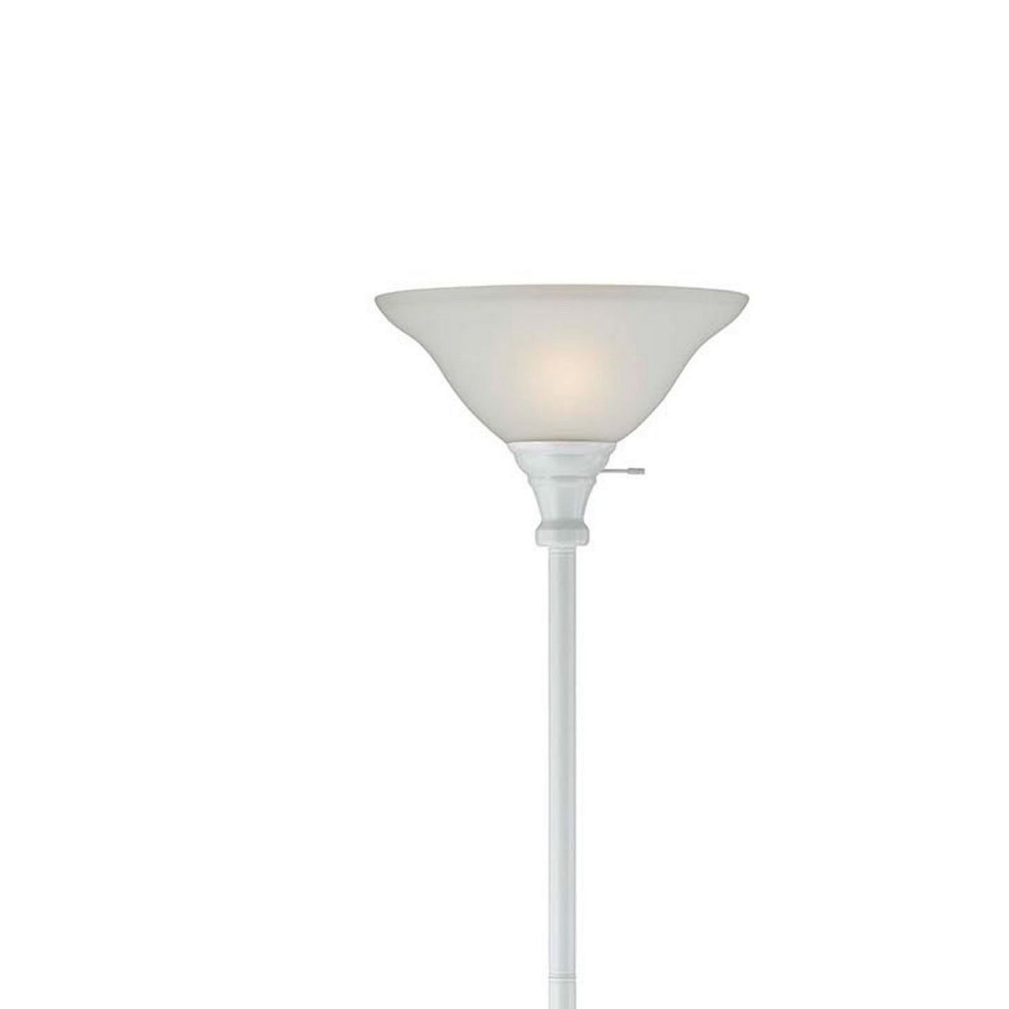 3 Way Torchiere Floor Lamp With Frosted Glass Shade And Stable Base, White By Benzara | Floor Lamps | Modishstore - 5