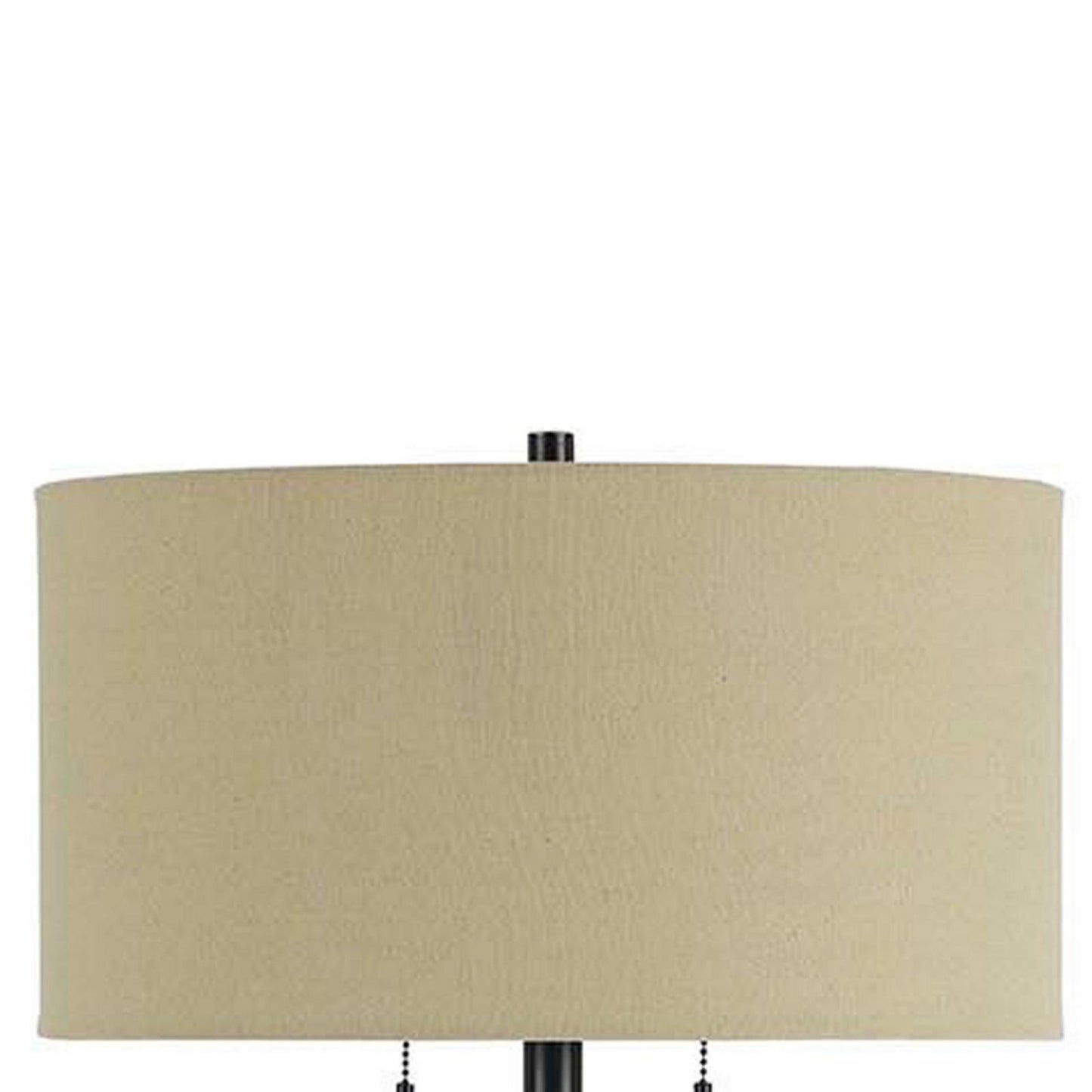 Metal Body Floor Lamp With Fabric Drum Shade And Pull Chain Switch, Black By Benzara | Floor Lamps | Modishstore - 5