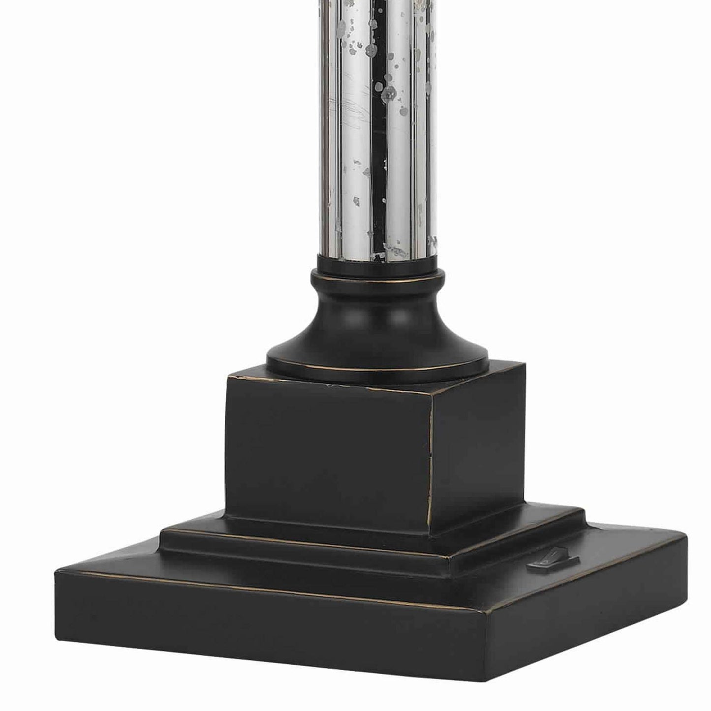 60 Watt Metal Body Table Lamp With Dome Glass Shade, Black And Silver By Benzara | Table Lamps | Modishstore - 5