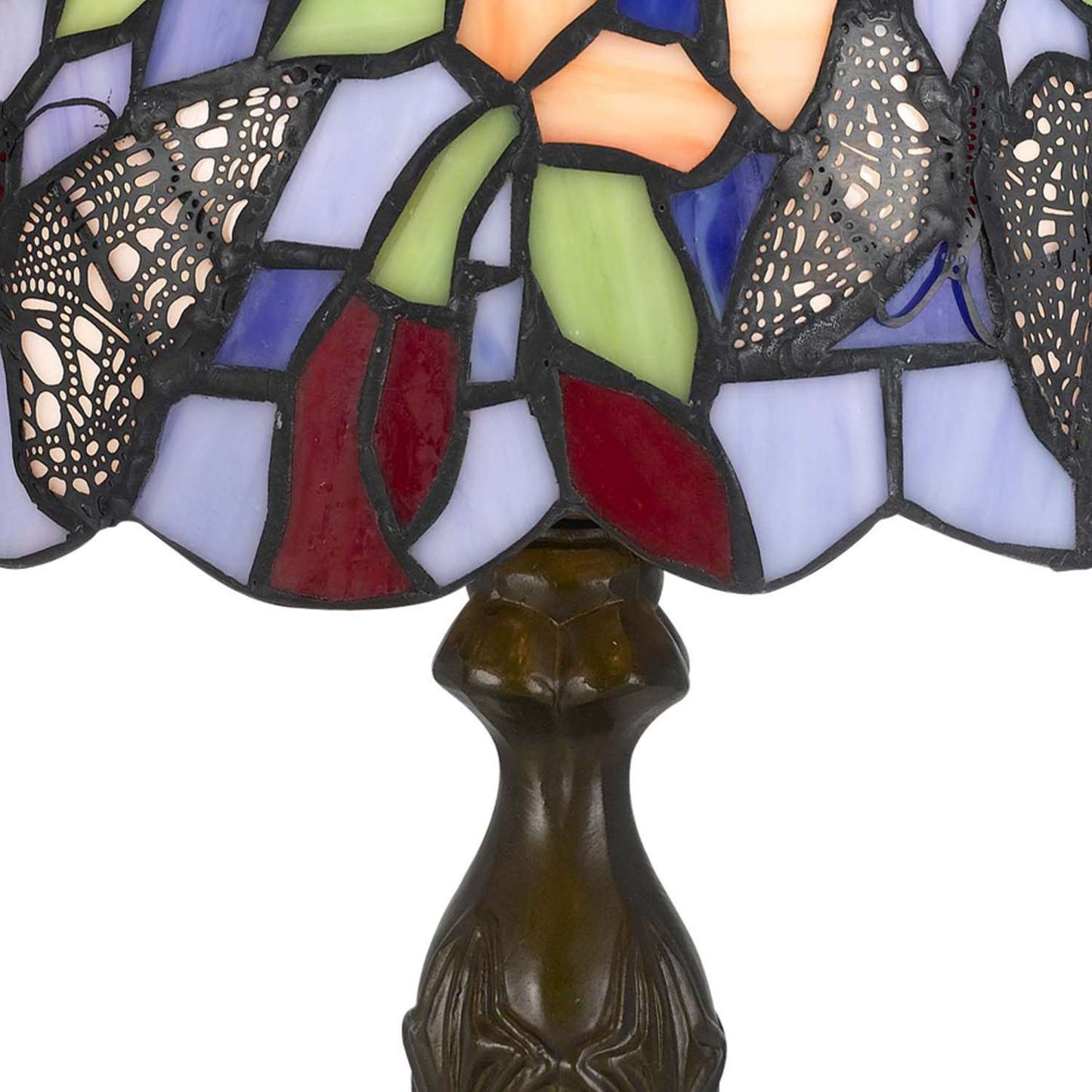 Metal Body Tiffany Table Lamp With Butterfly Design Shade, Multicolor By Benzara | Table Lamps | Modishstore - 5
