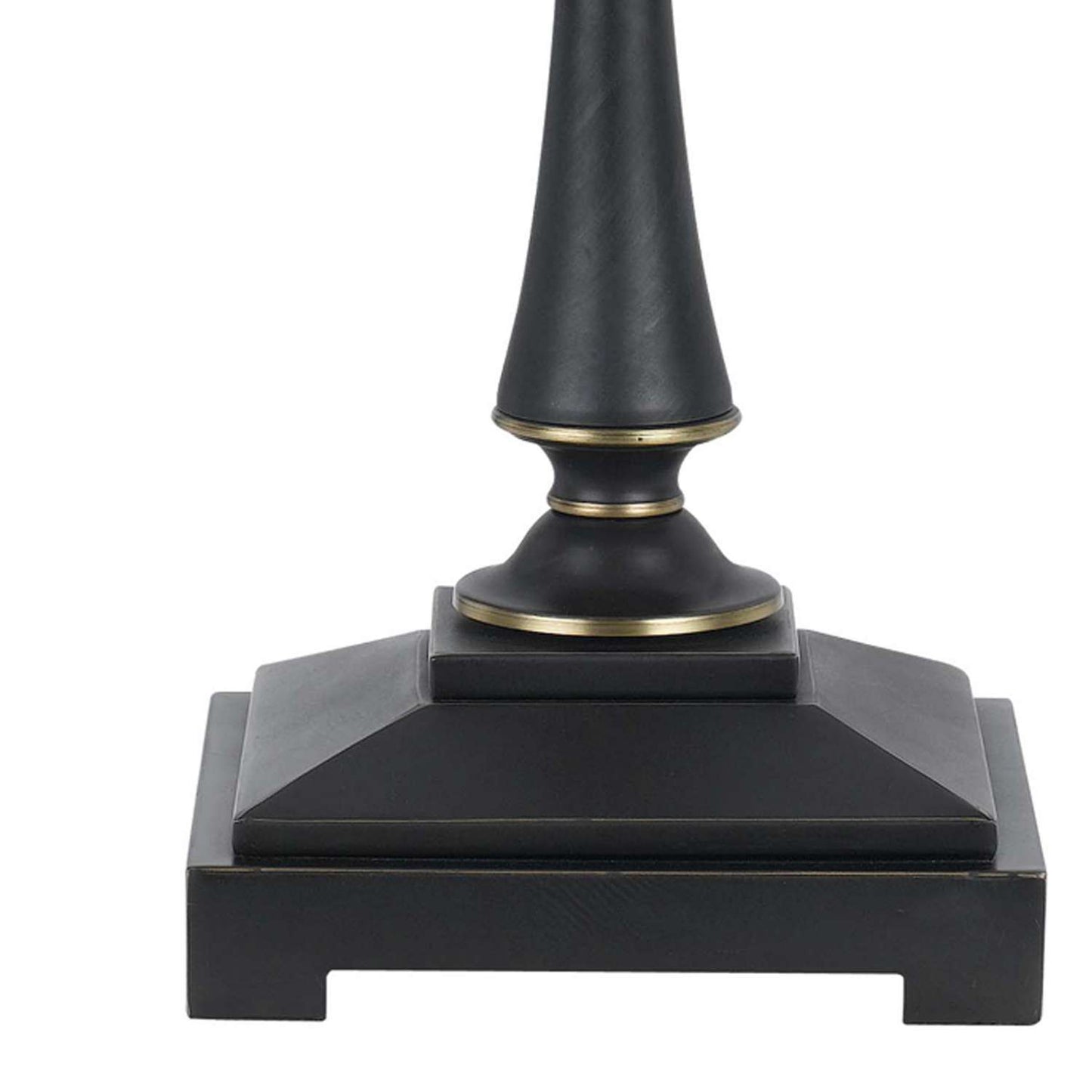 Metal Body Table Lamp With Fabric Tapered Bell Shade, Beige And Black By Benzara | Table Lamps | Modishstore - 5