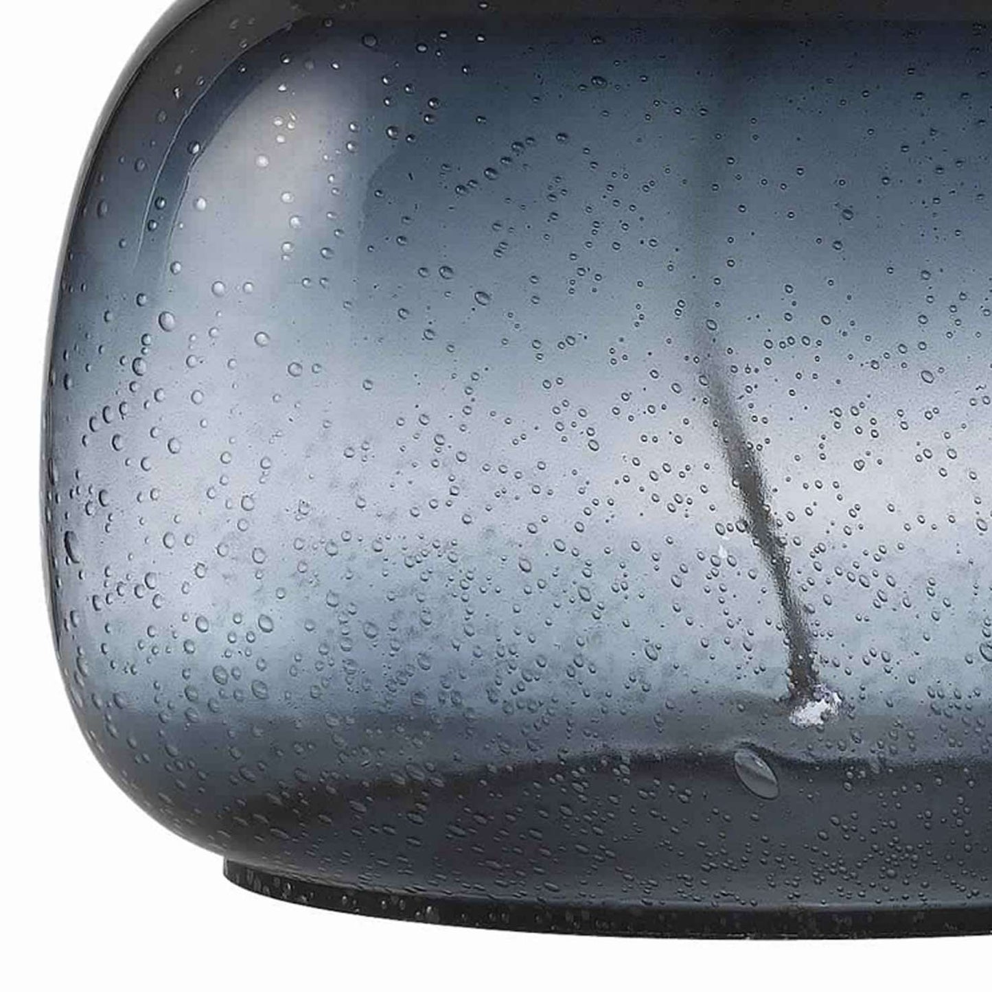 Glass Body Table Lamp With Drum Shade And Bubble Design, Blue And White By Benzara | Table Lamps | Modishstore - 5