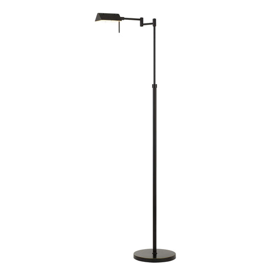 10W Led Adjustable Metal Floor Lamp With Swing Arm, Black By Benzara | Floor Lamps |  Modishstore 