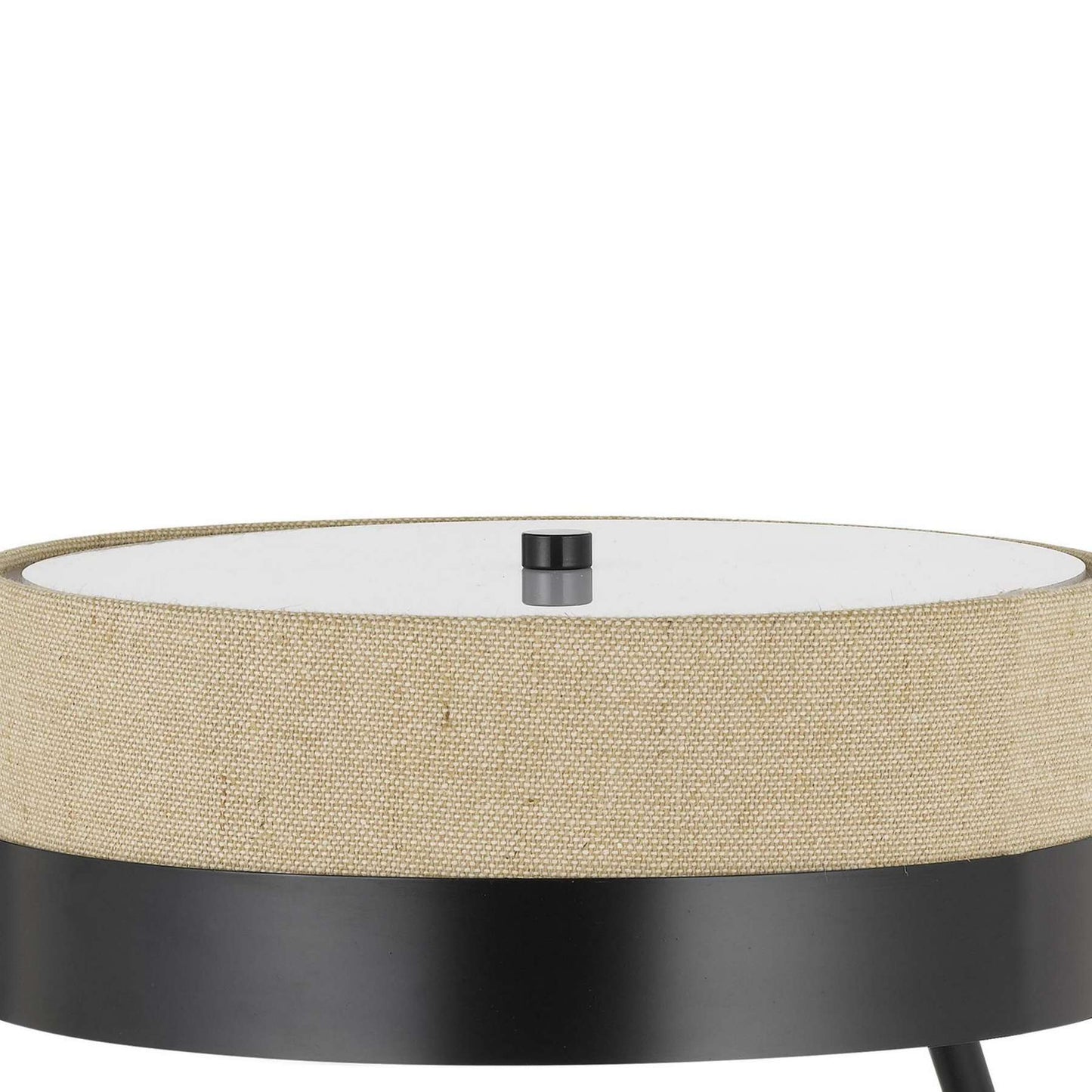 Metal Lined Fabric Shade Desk Lamp With Wooden Base, Beige And Black By Benzara | Table Lamps | Modishstore - 5