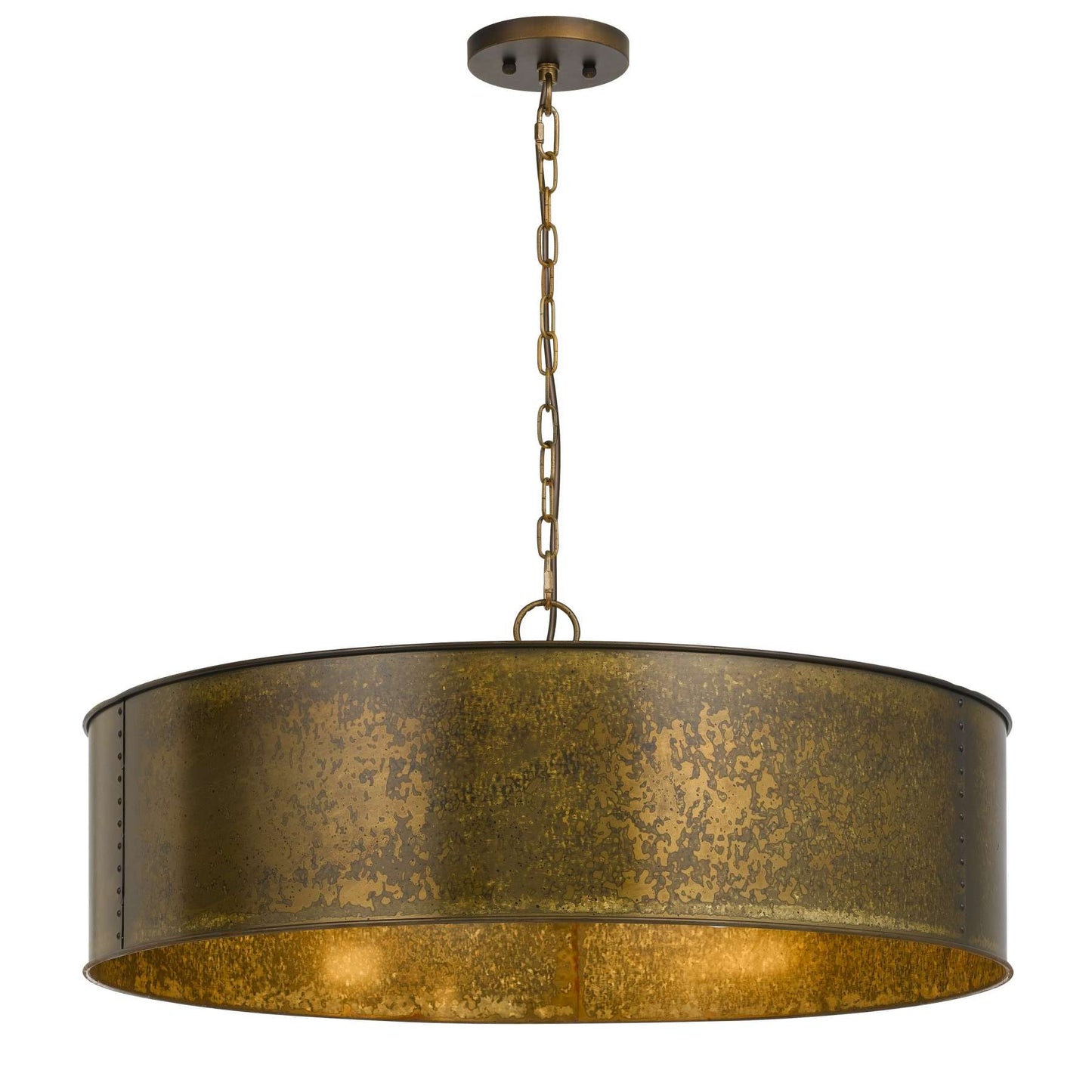 60 X 5 Watt Round Metal Frame Chandelier With 6 Foot Chain, Distressed Gold By Benzara | Chandeliers | Modishstore