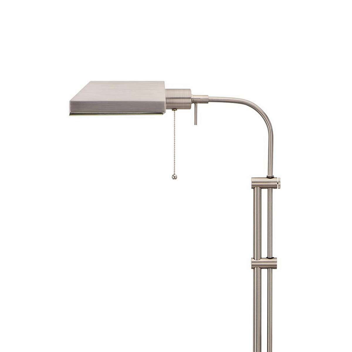 Metal Rectangular Floor Lamp With Adjustable Pole, White By Benzara | Floor Lamps | Modishstore - 5