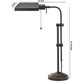 Metal Rectangular Desk Lamp With Adjustable Pole, Black By Benzara | Table Lamps |  Modishstore  - 2