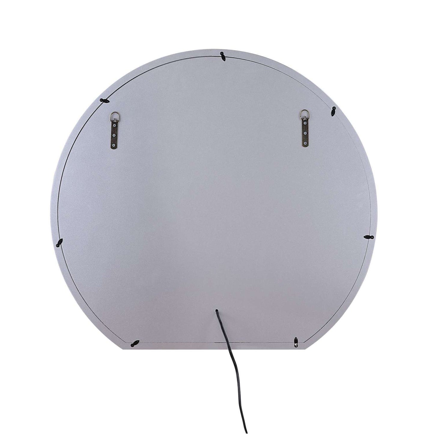 Round Mirror Panel Wall Decor With Light Function And Faux Diamond, Silver By Benzara | Wall Decor | Modishstore - 5