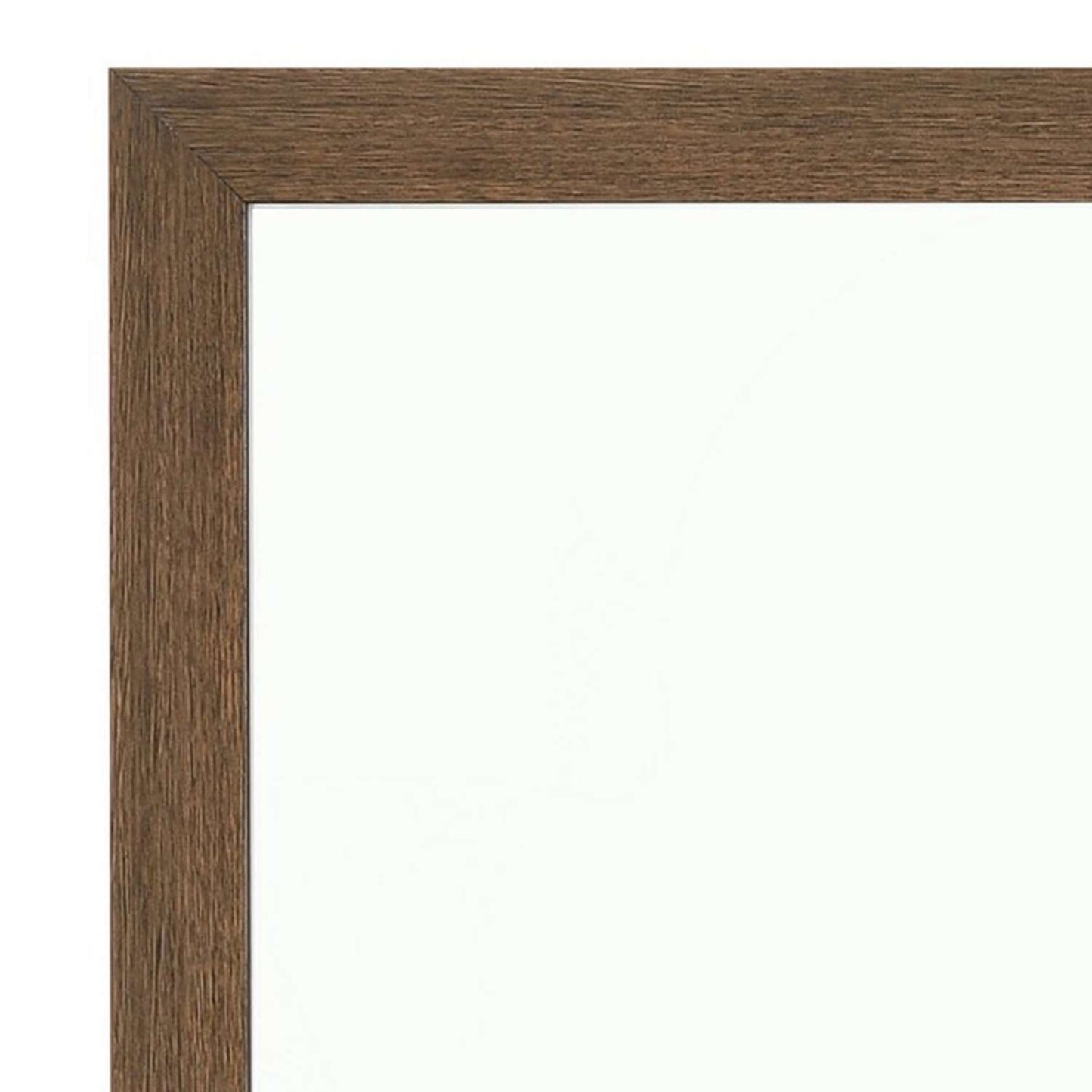 Transitional Style Wooden Frame Mirror With Grain Details, Brown By Benzara | Mirrors | Modishstore - 4