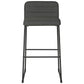 40 Inch Channel Stitched Low Fabric Barstool With Sled Base Set Of 2 Gray By Benzara | Bar Stools & Tables | Modishstore - 2