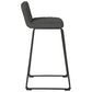40 Inch Channel Stitched Low Fabric Barstool With Sled Base Set Of 2 Gray By Benzara | Bar Stools & Tables | Modishstore - 3