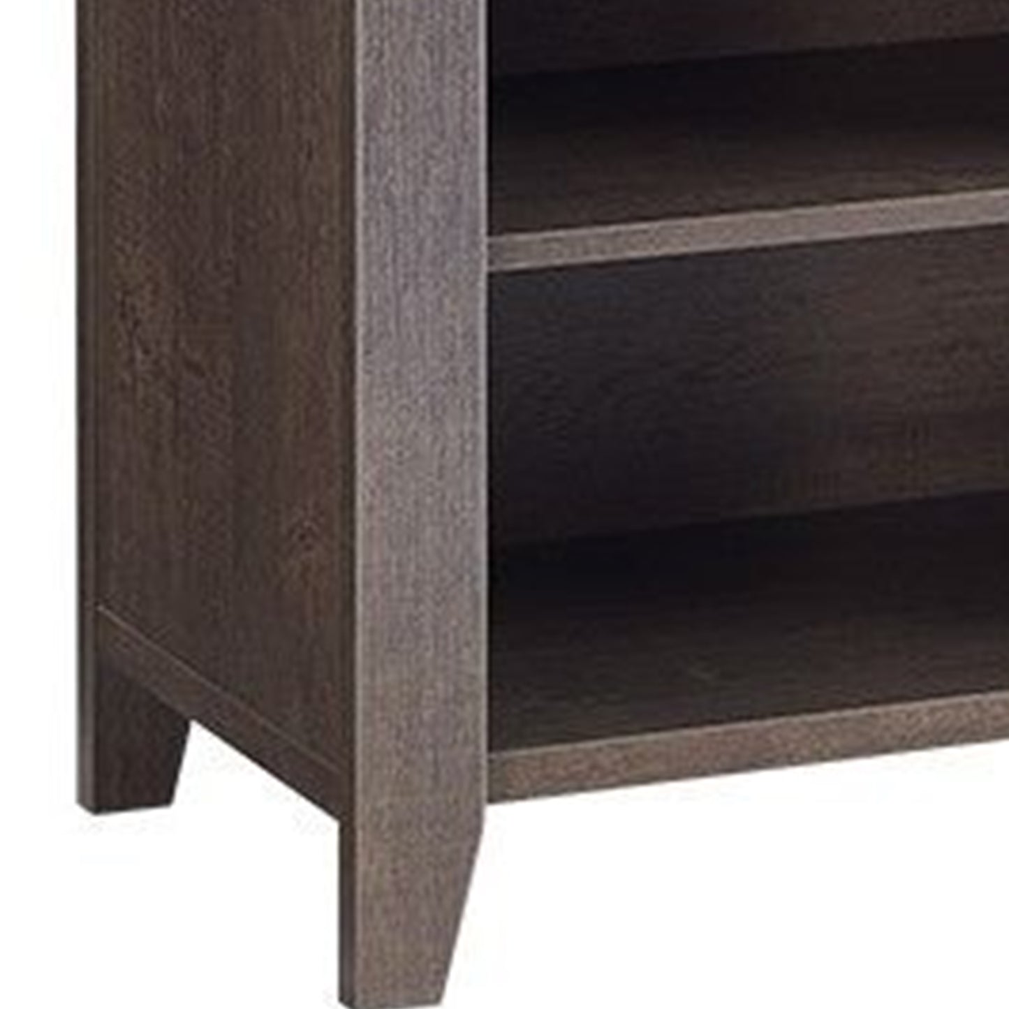 1 Drawer Wooden Tv Stand With 4 Open Compartments Oak Brown By Benzara | Cabinets | Modishstore - 5