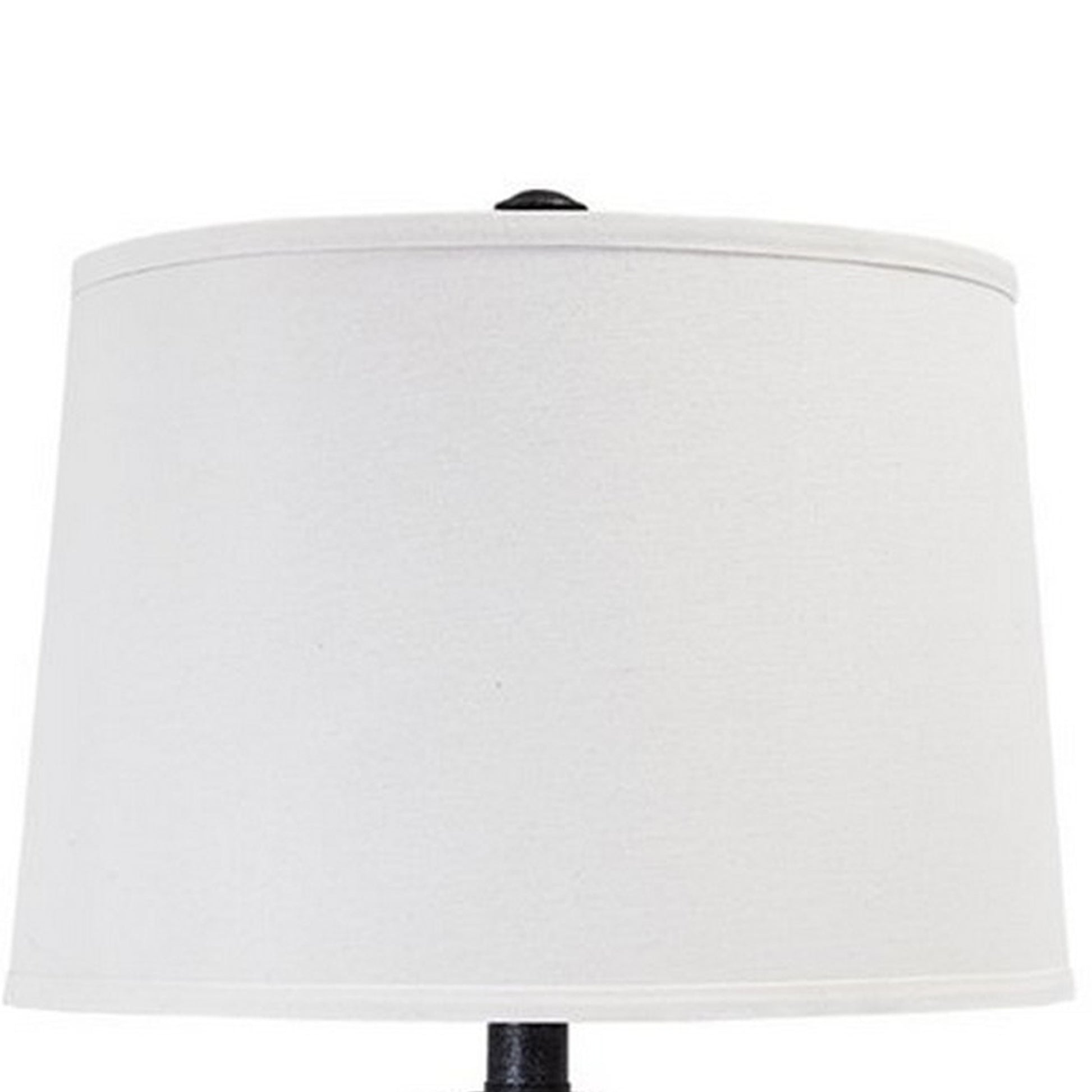Smoky Glass Frame Table Lamp With Fabric Shade Light Gray And Clear By Benzara | Desk Lamps | Modishstore - 5