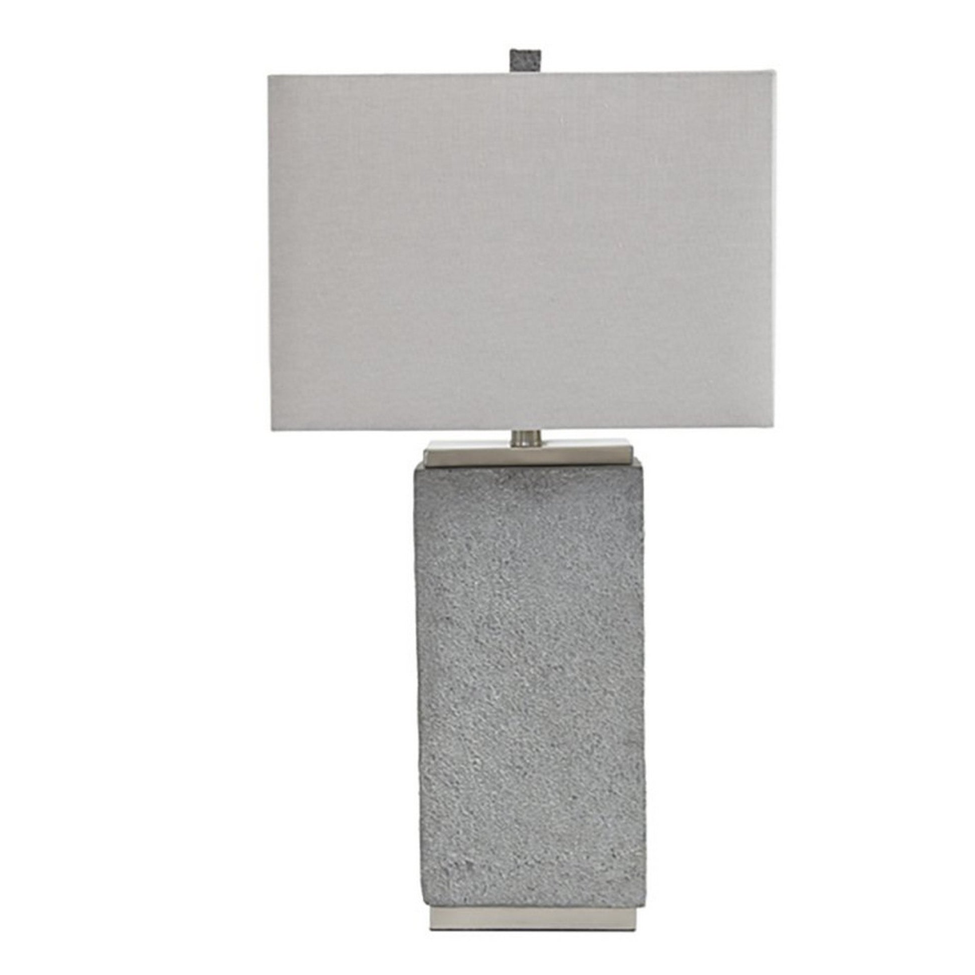 Resin Table Lamp With Faux Concrete Finish And Hardback ShadeSet Of 2Gray By Benzara | Desk Lamps | Modishstore - 2