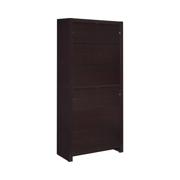 Wooden Bookcase With 3 Shelves And 1 Drawer Dark Brown By Benzara | Bookcases | Modishstore - 4