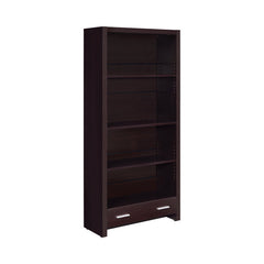 Wooden Bookcase With 3 Shelves And 1 Drawer Dark Brown By Benzara
