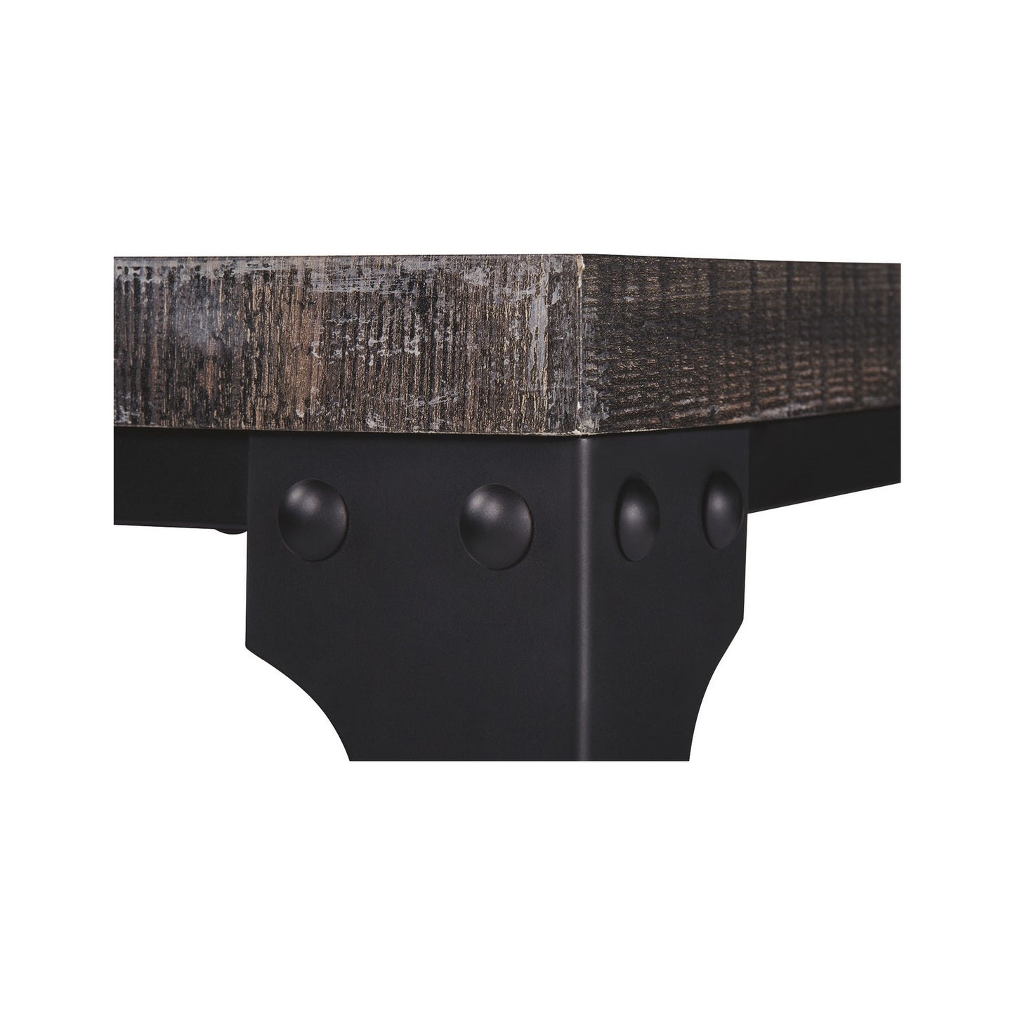 3 Piece Metal Frame Occasional Table Set With Rivets Brown And Black By Benzara | End Tables | Modishstore - 5