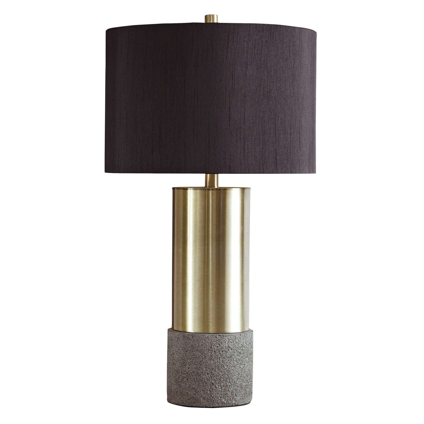 Faux Concrete And Metal Base Table Lamp Set Of 2 Brass And Gray By Benzara | Desk Lamps | Modishstore - 2