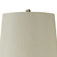Bellied Glass Table Lamp With Fabric Drum Shade Beige And Clear By Benzara | Desk Lamps | Modishstore - 5
