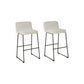 Channel Stitched Low Fabric Barstool With Sled Base Set Of 2 Gray By Benzara | Bar Stools & Tables | Modishstore