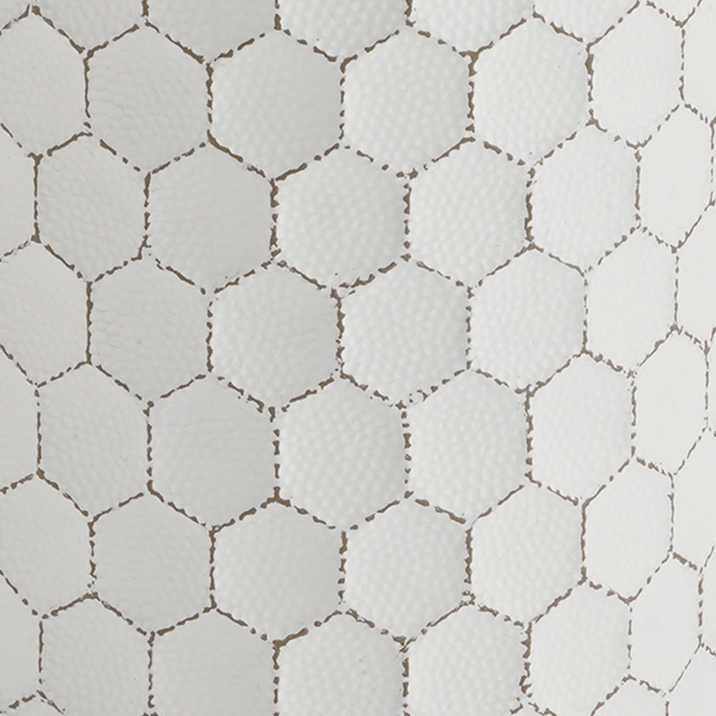 Round Shaped Metal Accent Stool With Honeycomb Pattern White By Benzara | Stools | Modishstore - 5