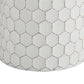 Round Shaped Metal Accent Stool With Honeycomb Pattern White By Benzara | Stools | Modishstore - 2