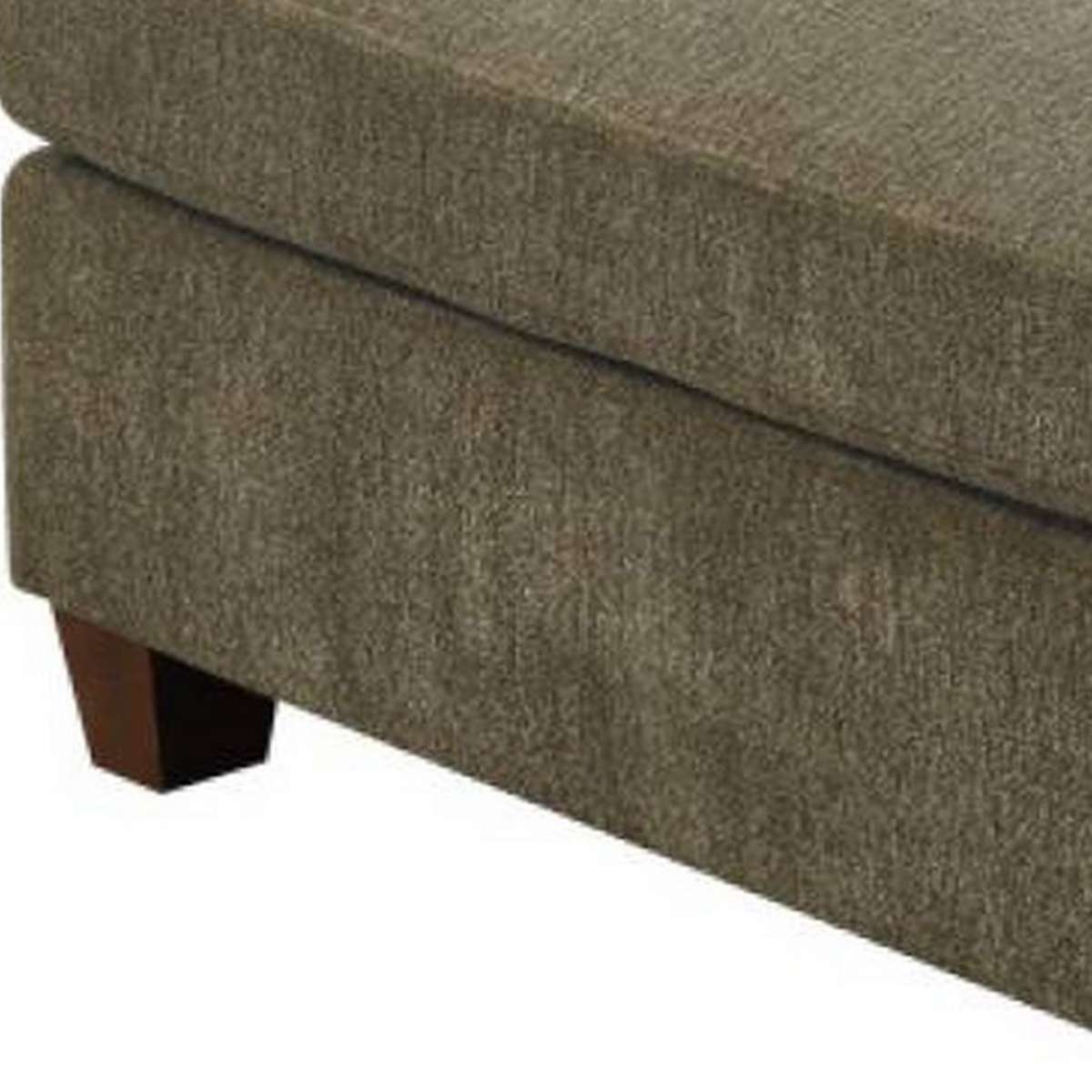 37 Inches Fabric Upholstered Wooden Ottoman, Taupe Brown By Benzara | Ottomans | Modishstore - 5