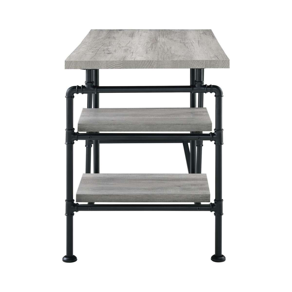 47 Inch Wooden And Metal Writing Desk, Black And Gray By Benzara | Desks | Modishstore - 5