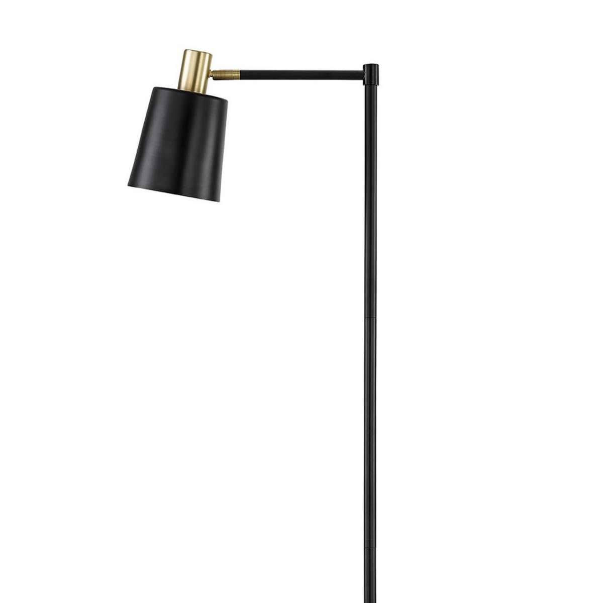 Tubular Metal Floor Lamp With Horn Style Shade, Black By Benzara | Floor Lamps | Modishstore - 5