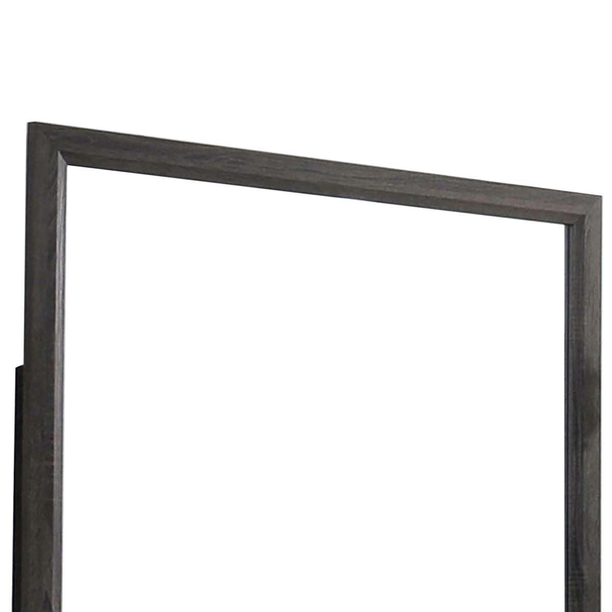 39 Inch Contemporary Wooden Frame Mirror, Gray By Benzara | Mirrors | Modishstore - 5
