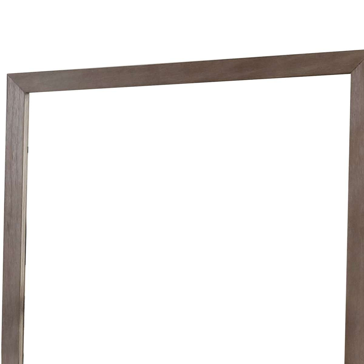 36 Inch Mirror With Rectangular Wooden Frame, Brown By Benzara | Mirrors | Modishstore - 5
