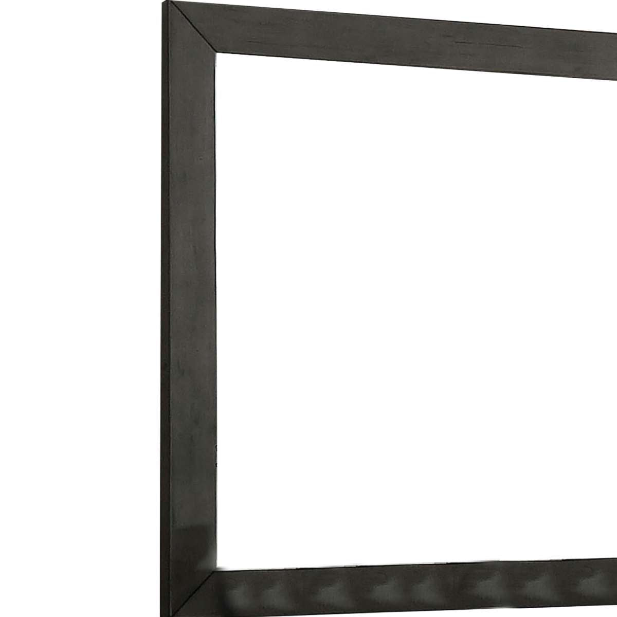 39 Inch Mirror With Rectangular Wooden Frame, Dark Gray By Benzara | Mirrors | Modishstore - 5