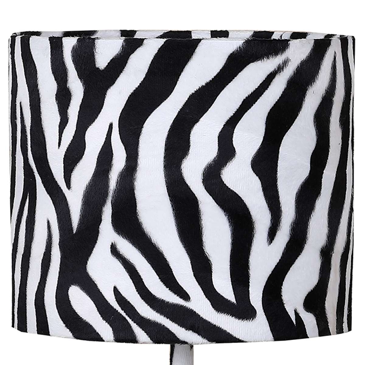 Fabric Wrapped Table Lamp With Animal Print, White And Black By Benzara | Table Lamps | Modishstore - 5