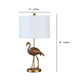 Polyresin Standing Flamingo Design Table Lamp With Round Base Gold By Benzara | Desk Lamps | Modishstore - 2