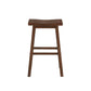 Saddle Design Wooden Barstool With Grain Details Brown By Benzara | Stools | Modishstore - 2