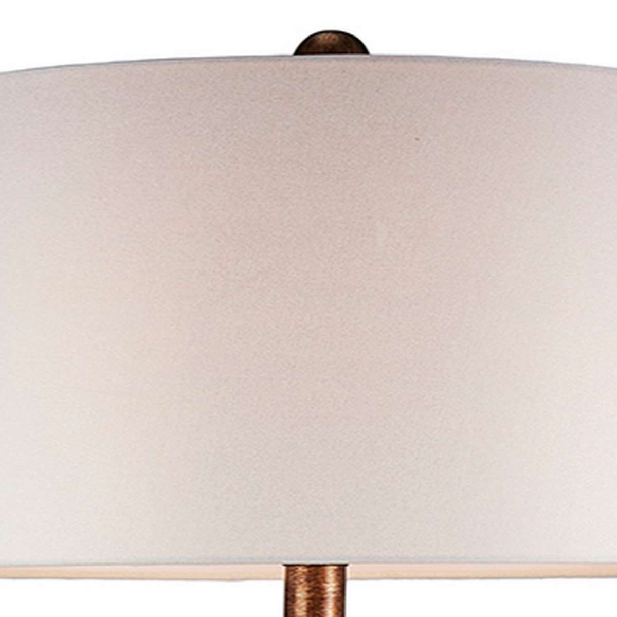 Table Lamp With Curved Paneled Polyresin Base, Bronze By Benzara | Table Lamps | Modishstore - 5