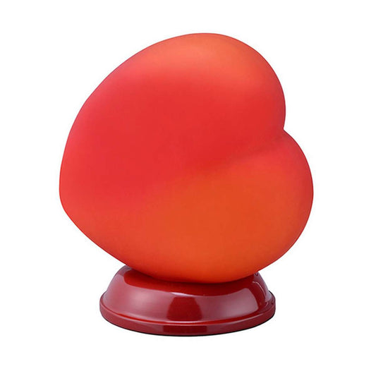 Table Lamp With Heart Shaped Glass Shade, Red By Benzara | Table Lamps |  Modishstore 