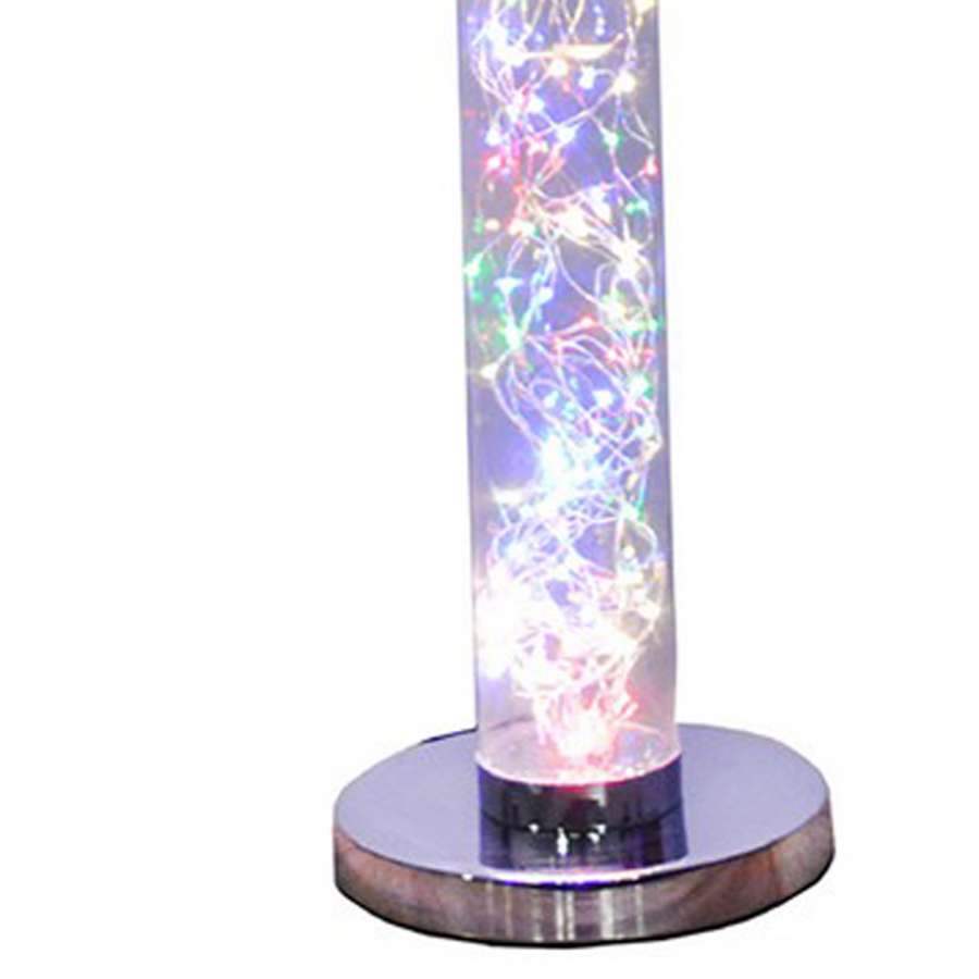 Floor Lamp With Led Bulbs And Wireless Remote Control, Silver By Benzara | Floor Lamps | Modishstore - 5