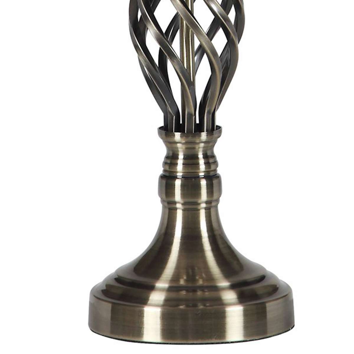 Table Lamp With Open Twisted Metal Base, Antique Brass By Benzara | Table Lamps | Modishstore - 5