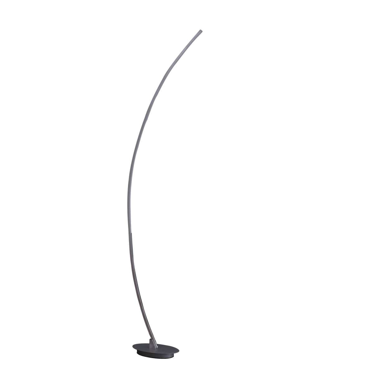 Floor Led Lamp With Metal Arched Design, Brushed Silver By Benzara | Floor Lamps | Modishstore - 5