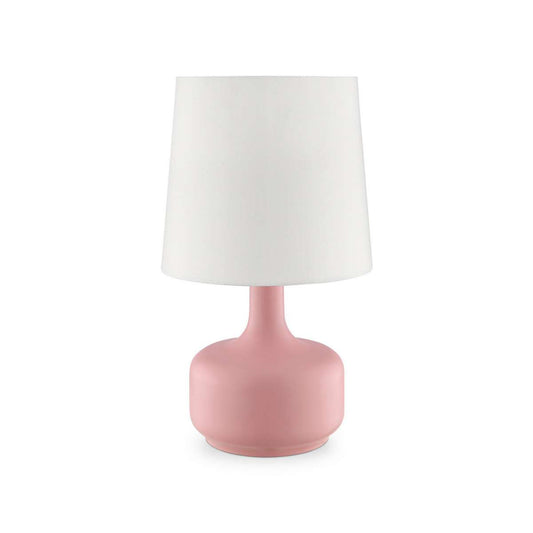 Table Lamp With Teardrop Metal Base And Fabric Shade, Pink By Benzara | Table Lamps |  Modishstore 
